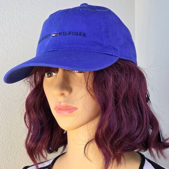 ?️NWT Tommy Hilfiger Blue Logo Unisex Adjustable Baseball Hat One Size main image 5